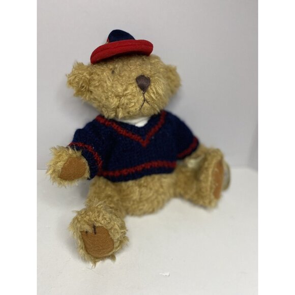 Vtg 1996Pickford Brass Button Bears TULLY Sweater Hat Cap Tousled Moveable Limbs - Picture 13 of 13